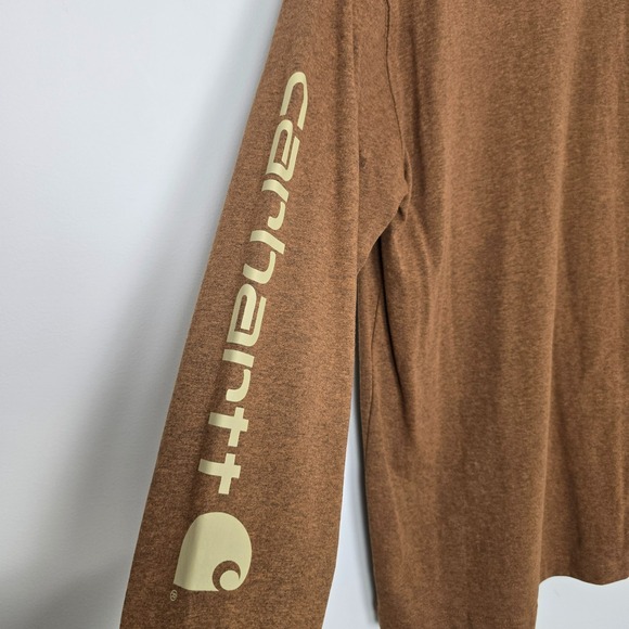 Carhartt Men Workwear Heavyweight Long Sleeve Camo Logo Graphic Tee Sz M Utility - Picture 7 of 9